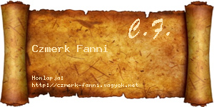 Czmerk Fanni névjegykártya